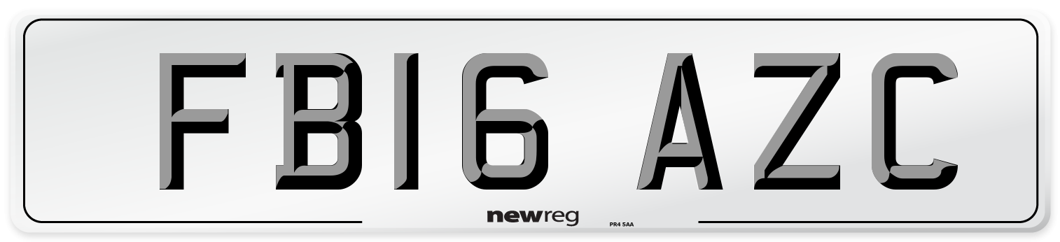 FB16 AZC Number Plate from New Reg